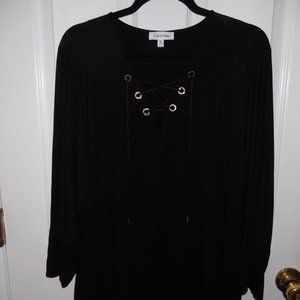 Calvin Klein V-Neck Lace Up Tunic